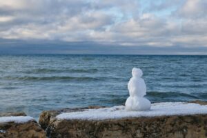 snowman by the sea